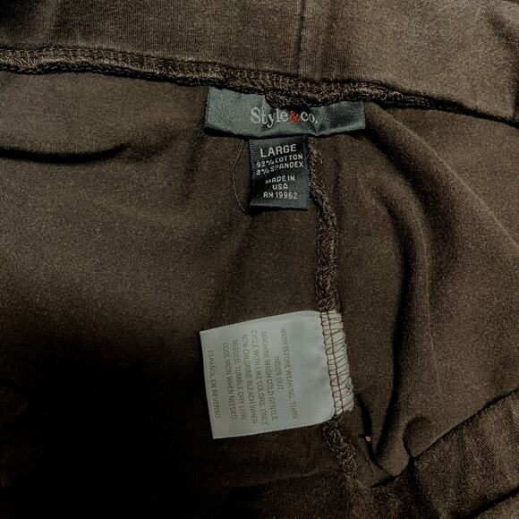 Style & Co Leggings Brown Size Large Stretchy EUC - Picture 13 of 16